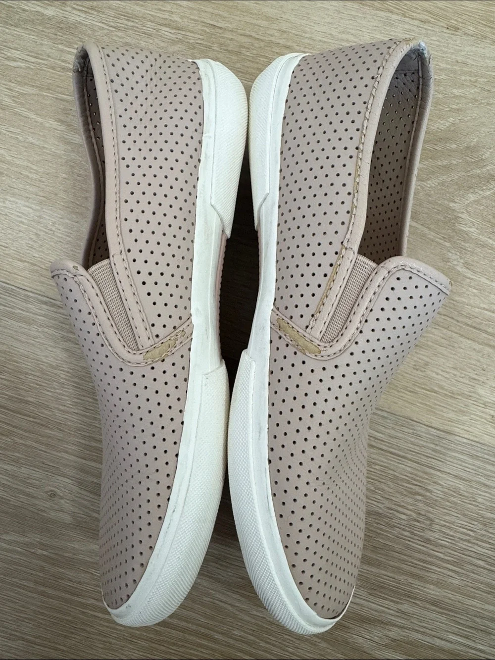 Michael Kors Perforated Slip-On Sneakers in Blush Pink